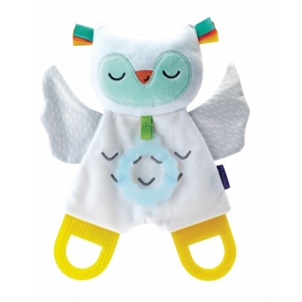 Infantino πανάκι Glow in the dark cuddle and teether owl