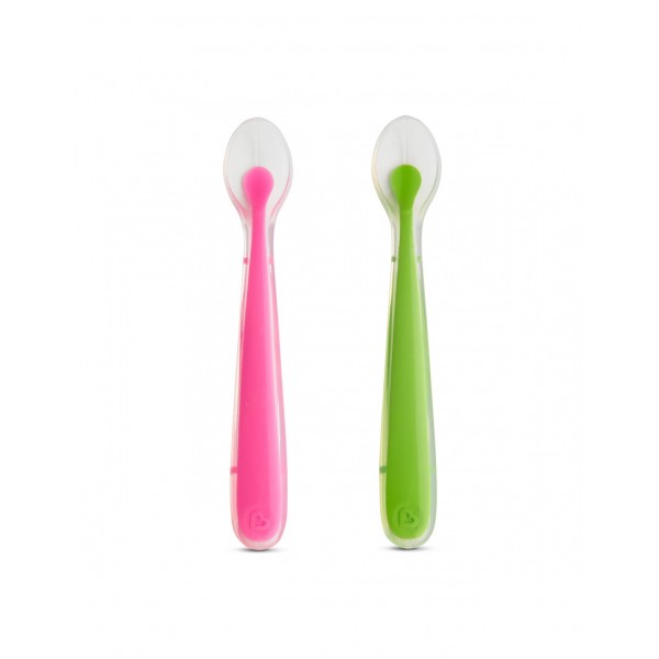 Munchkin κουτάλια Gemtle™ Weaning silicone spoons ροζ