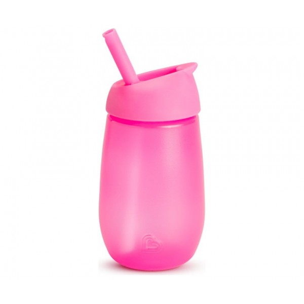 Munchkin straw cup εκπαιδευτικό ποτήρι με καλαμάκι 296ml Pink