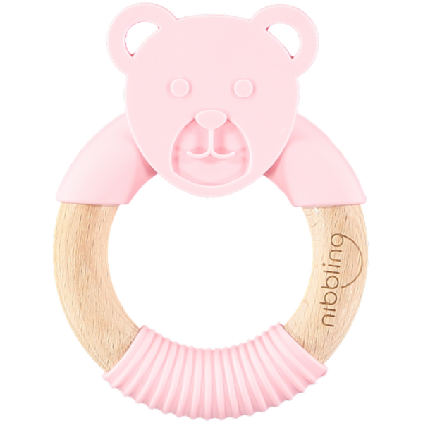 Μασητικό κρίκος οδοντοφυΐας Nibbling Ted bear pink